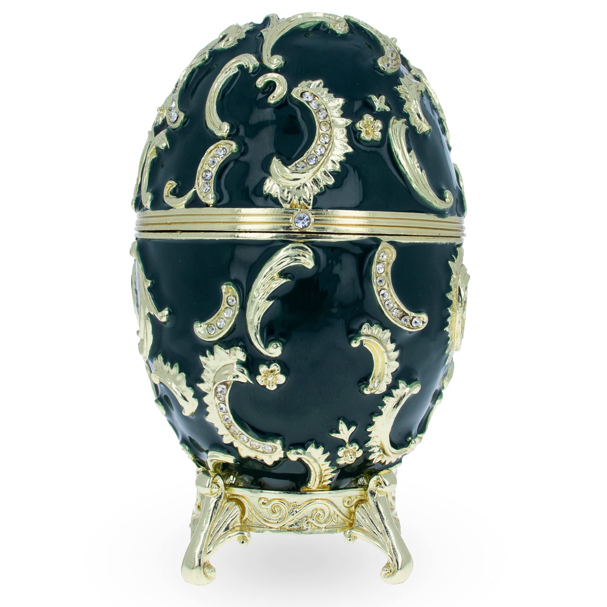 Imperial Collection Egg 黒色 Lions Black Imperial Egg Jewelry Box 6.1